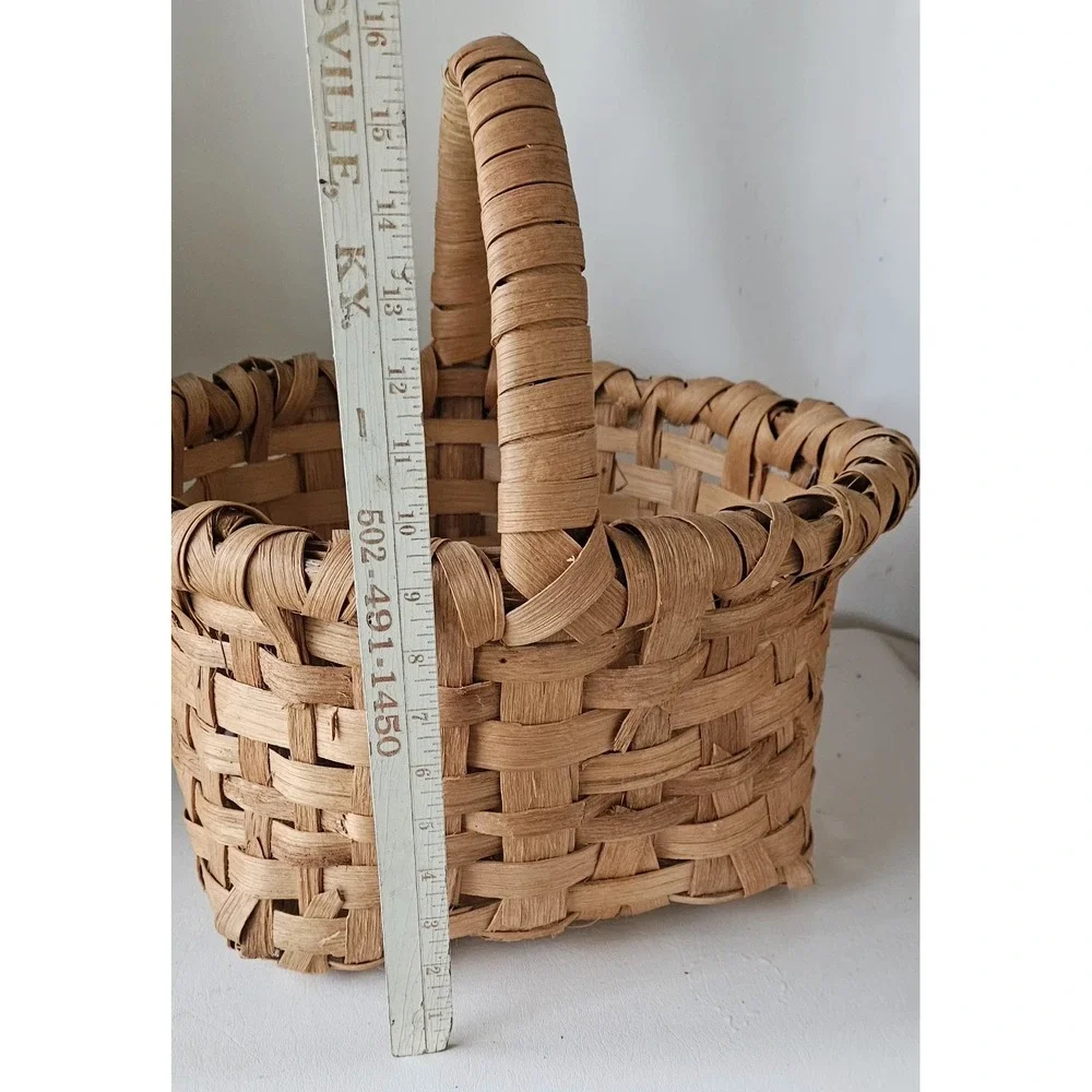 Vtg XL Huge Split Oak GATHERING BASKET Primitive Appalachian